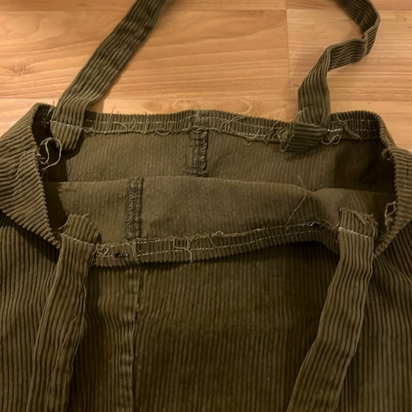 ✌️Hunter dark Green handmade Corduroy Shoulder tote Bag 13"x15" - Picture 4 of 5